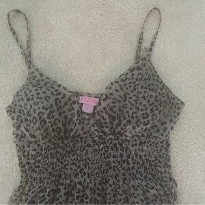 Vintage Y2K Leopard Print Maxi Dress